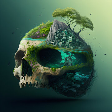 Skull With A Tree On Top