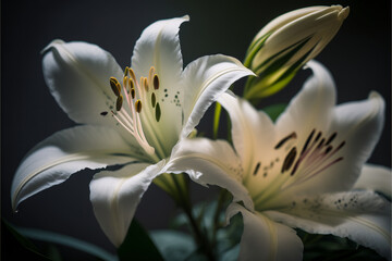 white lily flower bouquet , generative ai