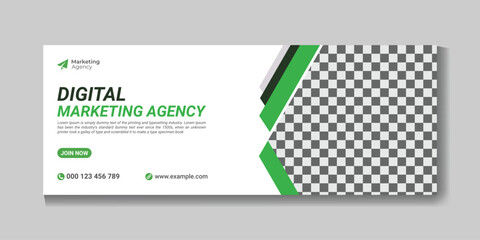 Fototapeta premium Digital marketing Facebook cover and web banner template