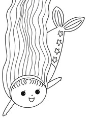 cute long hair mermaid