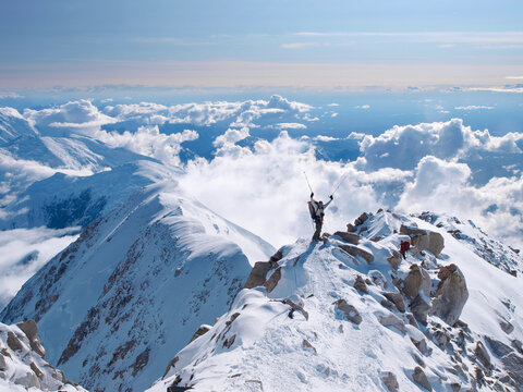 Mountain ranger Brian Scheele is descending the Washburn ridge of Mount McKinley, also know as Denali, in Alaska.