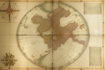 Old world map with Globe.generative Ai.