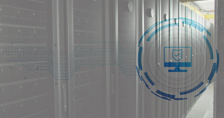 Composite of icon and data processing over computer servers