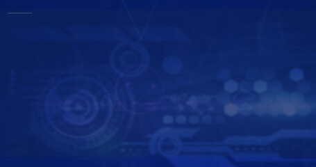 Image of data processing and scopes on blue background