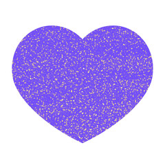 Purple Heart with Glitter 