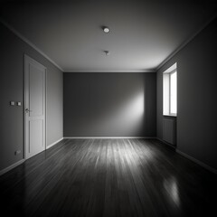 Empty Apartment Room with Light Shining In, Window with Vacant Space, Generative Ai Illustration