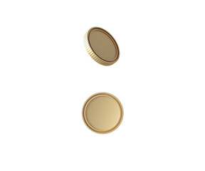 Close up coins isolated on white, 3d rendering