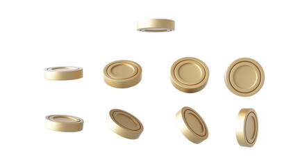 Coins isolated on white, 3d rendering