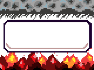 ドット絵　炎と岩　タイトル