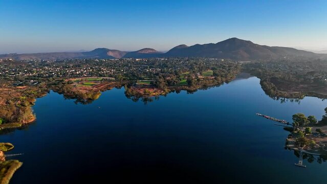 Aquarmarine turquoise Lake Murray reservoir San Diego California