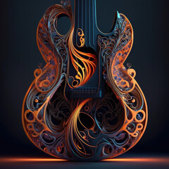 Beautiful, magnificent, musical instruments - piano, guitar, violin, drums, saxophone, 