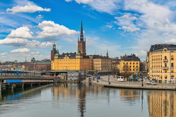 Fototapeta premium Stockholm Sweden, city skyline at Gamla Stan old town