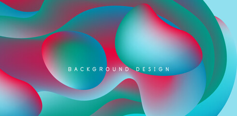Abstract background fluid bubbles and wave elements. Template for covers, templates, flyers, placards, brochures, banners
