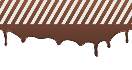 横にリピートできる流れるチョコレートの背景2