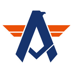 A logo bird and wings