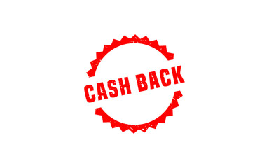 CASH BACK rubber stamp with grunge style on white background