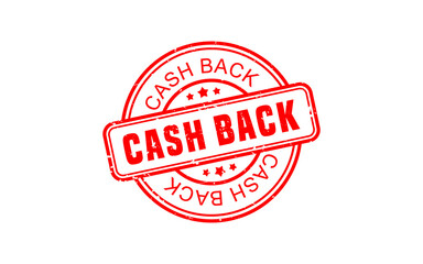 CASH BACK rubber stamp with grunge style on white background