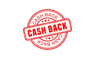 CASH BACK rubber stamp with grunge style on white background