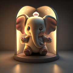 cute 3d happy elephant 