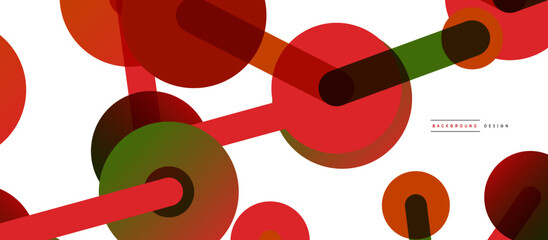 Line points connections geometric abstract background. Circles connected by lines. Trendy techno business template for wallpaper, banner, background or landing