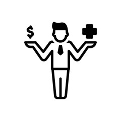 Black solid icon for benefits