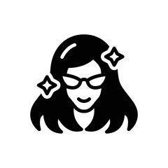 Black solid icon for gorgeous