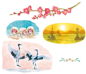 1月イメージのカットイラスト