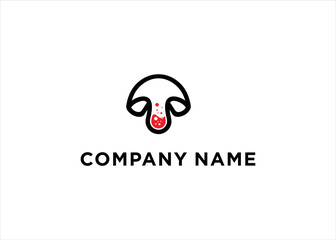 Simple creative laboratory with mushroom logo design concept