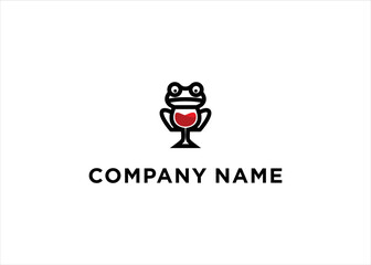 Drink frog logo design vector