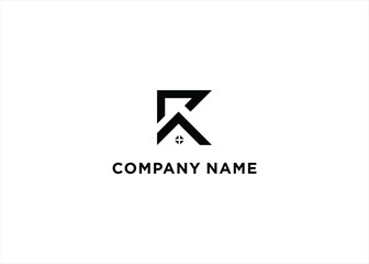 minimalist letter R house logo vector design for real estate