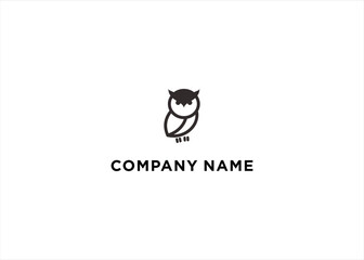 Vector midnight owl silhouette logo design