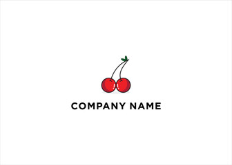 Vector creative abstract cherry fruit logo