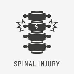 Spinal injury icon on white background. Vector illustration.