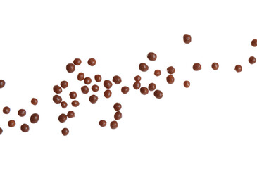 Chocolate sprinkles on white background. Decoration for donuts