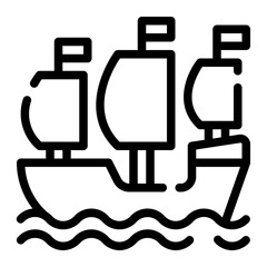 Sailing Ship line icon