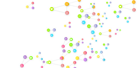 Social media marketing icons internet tags target