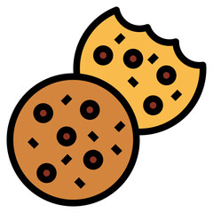 cookie filled outline icon style