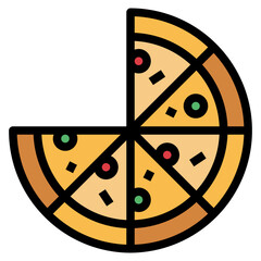 pizza filled outline icon style