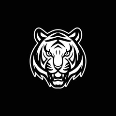 reverse style tiger head silhouette logo