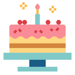 birthday flat icon style