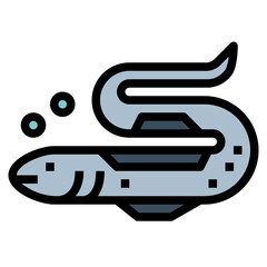 Eel filled outline icon style