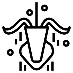 squid fishing line icon style