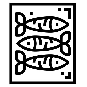 recommend clip art: sardine line icon style