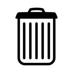 Black Line Trash for Web Icon Interface Vector