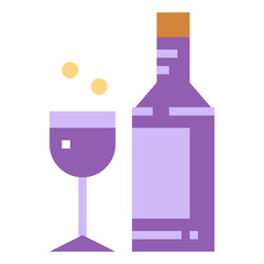 wine flat icon style