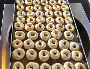 Donut dough as background. Food