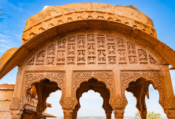 heritage jaisalmer fort vintage architecture from different angle at day