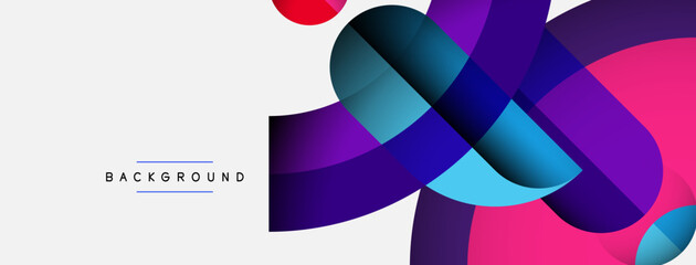 Obraz premium Trendy shapes, color minimal design composition, lines and shadows for wallpaper banner background or landing page