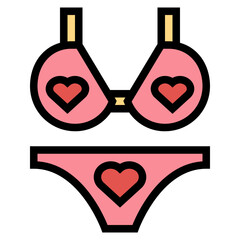 bikini filled outline icon style