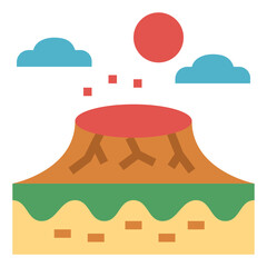 volcano flat icon style